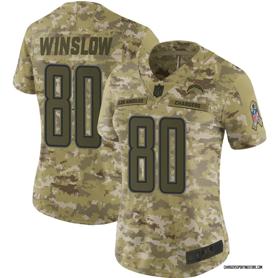 Kellen Winslow Los Angeles Chargers Women's Limited 2018 Salute to Service Nike Jersey - Camo